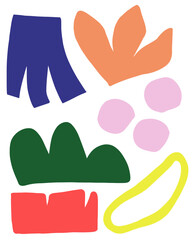 Obraz premium Colorful Flat Abstract Organic Shapes Collection