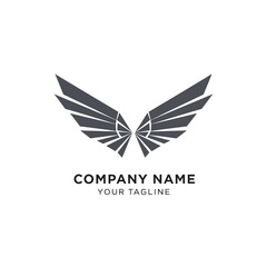 Obraz premium Wing Logo Design with Lines.