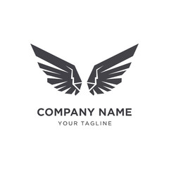 Naklejka premium Black wing logo with text.