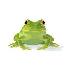 Obraz premium 2D minimalist flat vector of a Frog, contemporary clean design isolated on white.