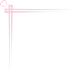 cute corner line design with cute small heart decoration