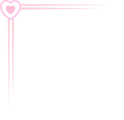 Obraz premium cute corner line design with cute small heart decoration