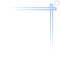 Obraz premium cute corner line design with cute small heart decoration
