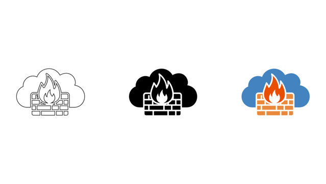 cloud firewall protects against threats and unauthorized access with secure network icons