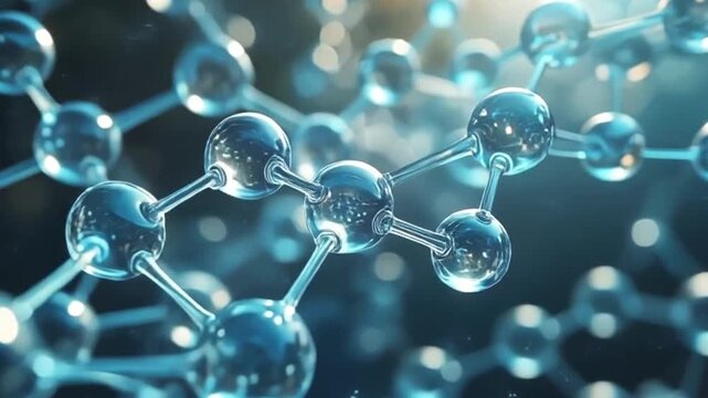 Transparent molecules forming a connected network, symbolizing science, chemistry, and modern technology.