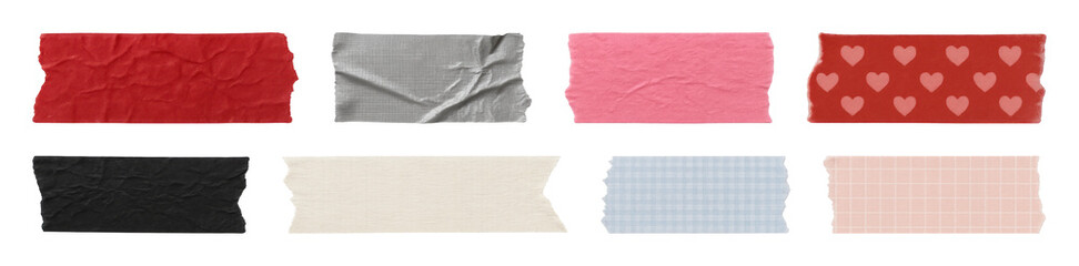 Obraz na płótnie Canvas PNG Colorful textured decorative tapes, transparent background