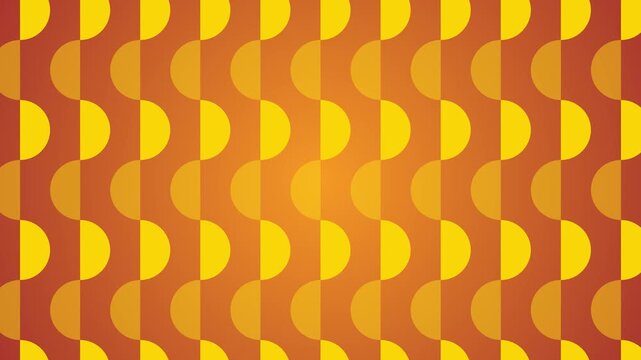 Yellow and Orange Gradient Half Circles Pattern Background