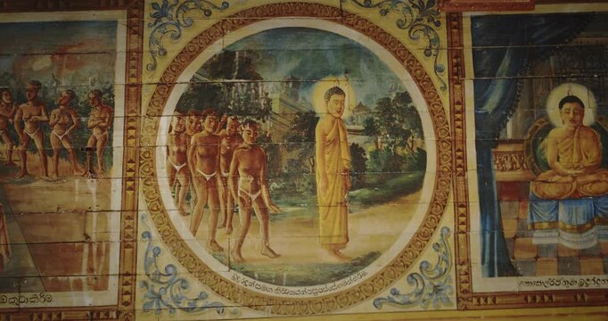 Buddhist Art Depicting Teachings and Monastic Life