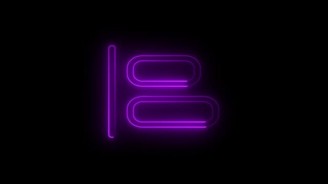 Pink Neon Toggle Control Icon Animation on Black Background. Futuristic UI control panel, digital menu, and modern technology concept. 4k video