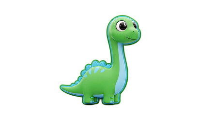Obraz premium Cute green cartoon dinosaur
