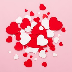 Scattered hearts in love