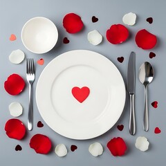 Romantic dinner table setting