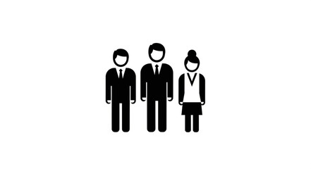 Three Business People Standing Together Icon.