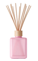 Light pink rectangular diffuser with wooden reeds