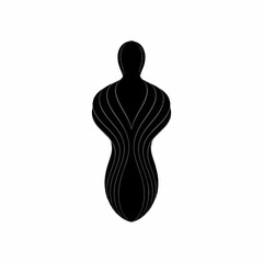 Abstract human silhouette with flowing lines and curves.