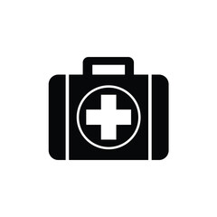 Fototapeta premium Medical Kit Icon Symbol — First Aid Box, Healthcare Emergency and Hospital Equipment Vector Illustration