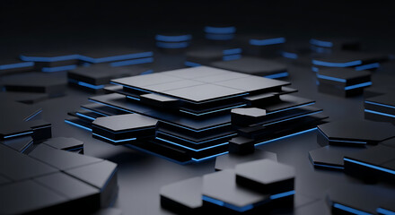 Modern dark geometric pattern with triangular shapes and gradient effects