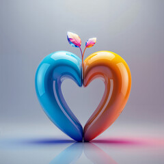 Flower Heart Shape &ndash; Romantic Floral Symbol Isolated