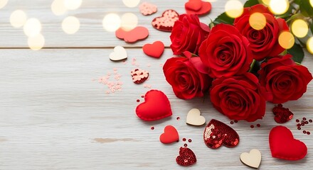 Romantic Roses and Hearts - A Valentines Day Still Life.