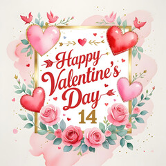 14 February illustration background