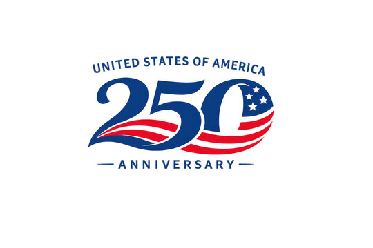 United States of America 250 Anniversary Patriotic Illustration, isolated on transparent background
