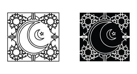 Islamic Moon Symbol Design Elements