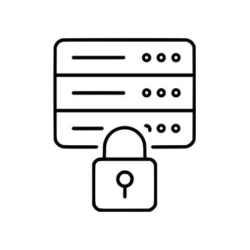 Secure server with lock icon