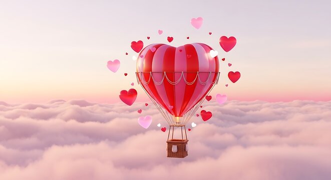 Romantic hot air balloon ride