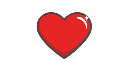 Obraz premium A simple red heart symbol with a subtle sparkle, representing love and affection.