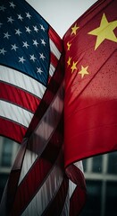 USA and China Flags - A Symbol of International Relations.