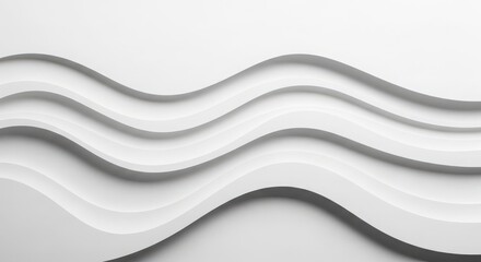 Fototapeta premium Modern white minimalist curved lines texture background seamless pattern for design abstract wave surface