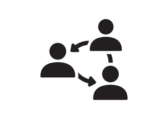 Social Network Icon, Editable Solid Vector Illustration