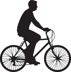 Obraz premium Cyclist silhouette with road bike vector 