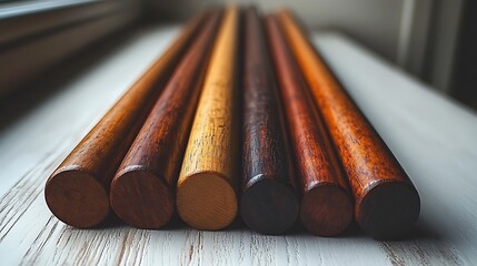 Wooden sticks on white.
