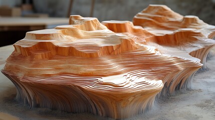 Wood terrain model landscape.