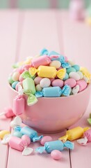 Pastel Candy Delight - A Bowlful of Sweet Treats.
