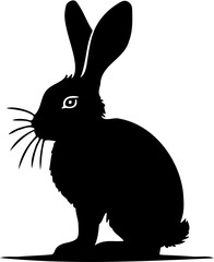 rabbit silhouette vector illustration, isolated on white