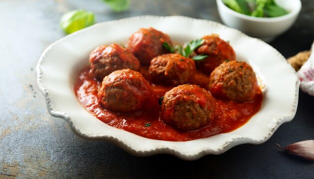 homemade meatballs with tomato sauce