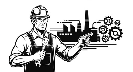 construction worker with helmet