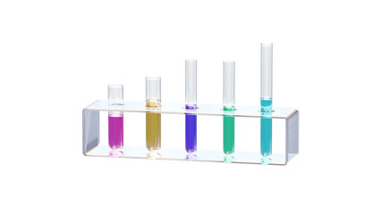 laboratory test tubes with liquid 3d rendering