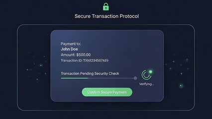 Naklejka premium Secure transaction protocol on a smartphone screen with a green lock