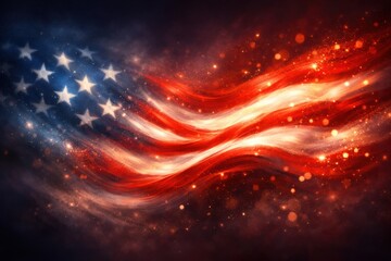 USA 250 Anniversary Abstract American Flag Illustration