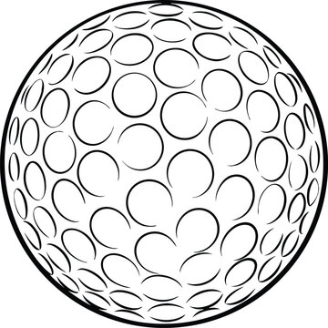 Golf ball illustration. White golf ball close up. Professional golf ball design. Realistic golf ball texture. Sports golf ball concept. Golf ball isolated background. Classic golf ball illustration