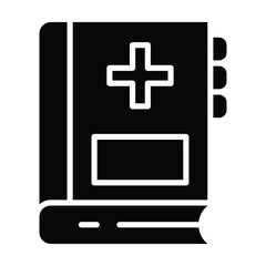 Fototapeta premium Medical Book Icon, Medical And Healthcare Related Solid Style Vector Icon.
