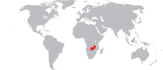 Zambia Highlighted on World Map Vector Design © Tracy