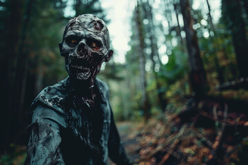 A scary grim reaper with sharp scythe in hell with dark dramatic color