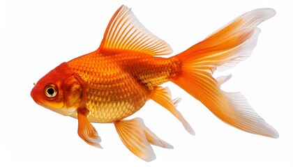 Fototapeta premium Isolated Goldfish Pet Fish Aquarium Fish Orange Fish Freshwater Fish Aquatic Animal Swimming Fish Detail