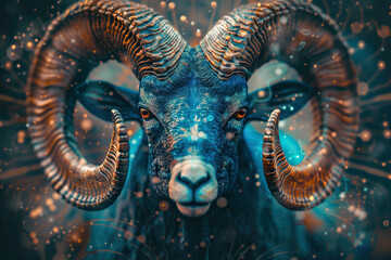 Obraz premium Abstract astrological concept of Aries zodiac sign symbol