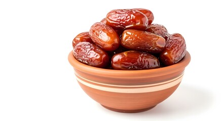 Ramadan iftar dates in a traditional clay bowl for fasting breaking