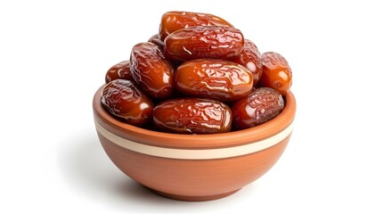 Ramadan iftar dates in a traditional bowl breaking fast with healthy food